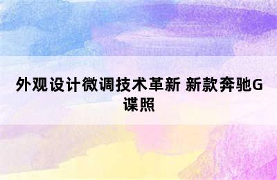 外观设计微调技术革新 新款奔驰G谍照